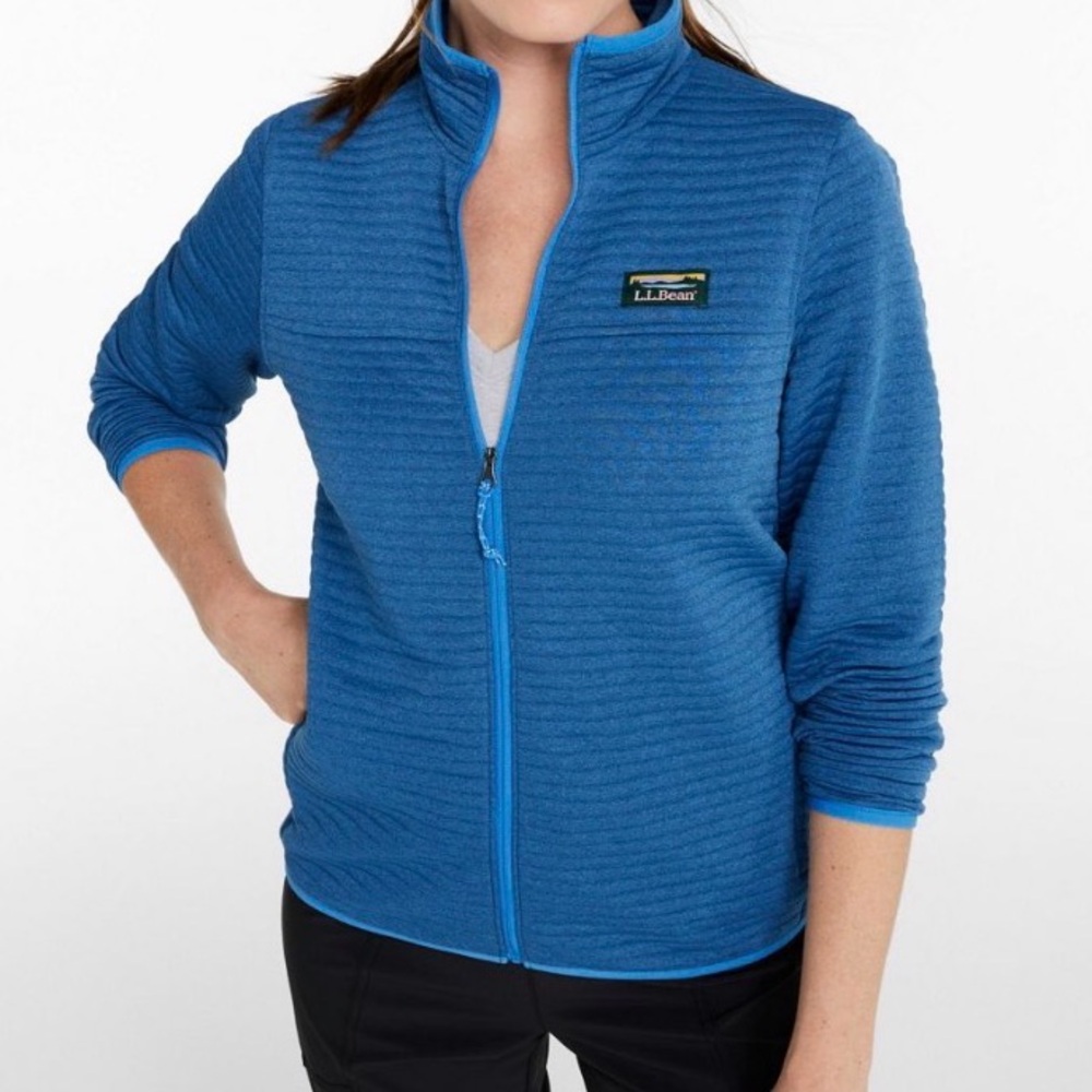 L.L. Bean Women's Airlight Knit Full-Zip Large Light Ocean Heather Blue Jacket - Picture 6 of 6
